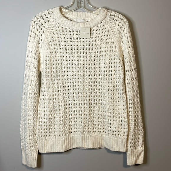 Club Monaco Open Stitch Sweater Chandails Cream Size Small NEW - Picture 1 of 9
